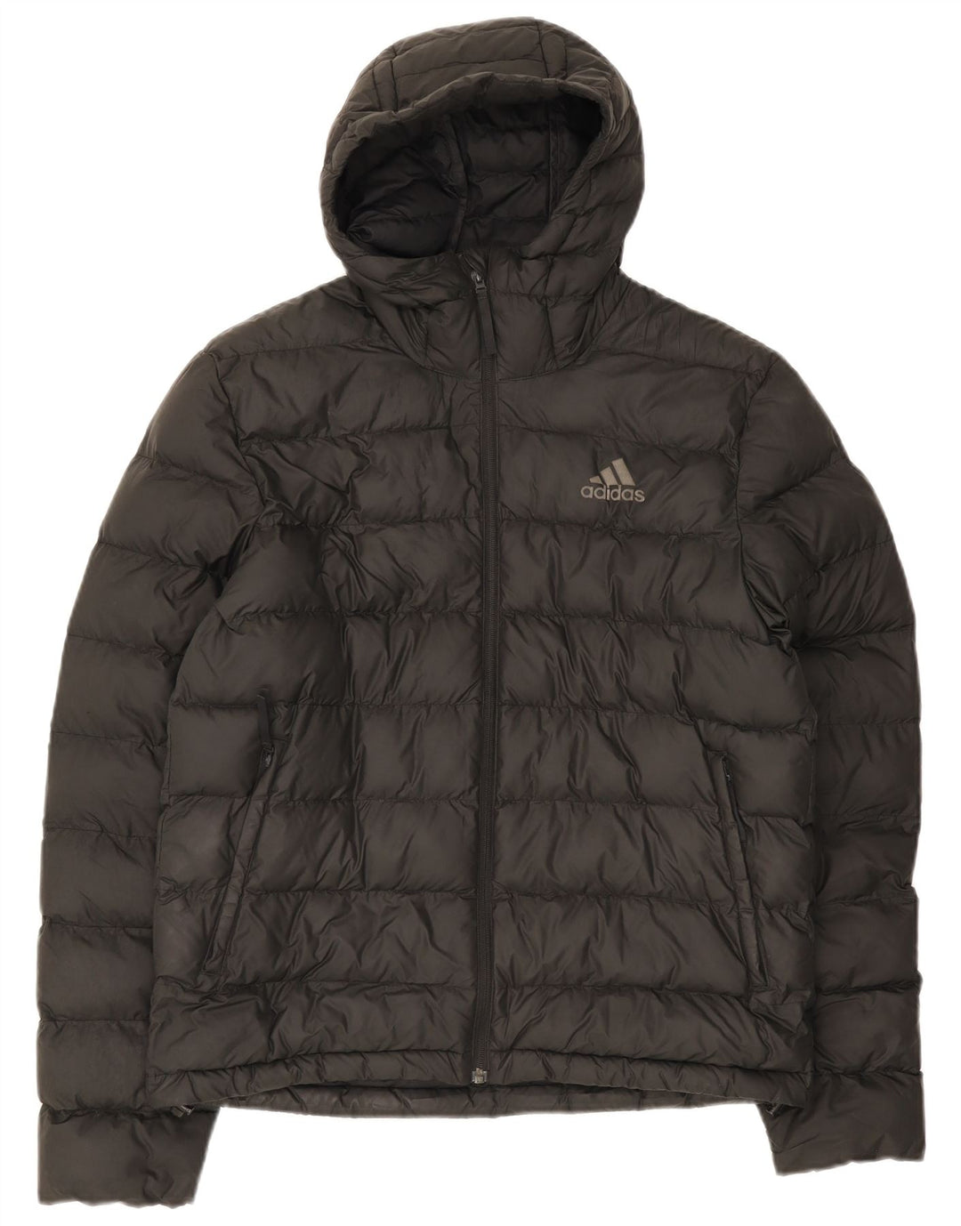 Ανδρικό μπουφάν με κουκούλα Adidas UK 38 μεσαίο μαύρο πολυεστέρας