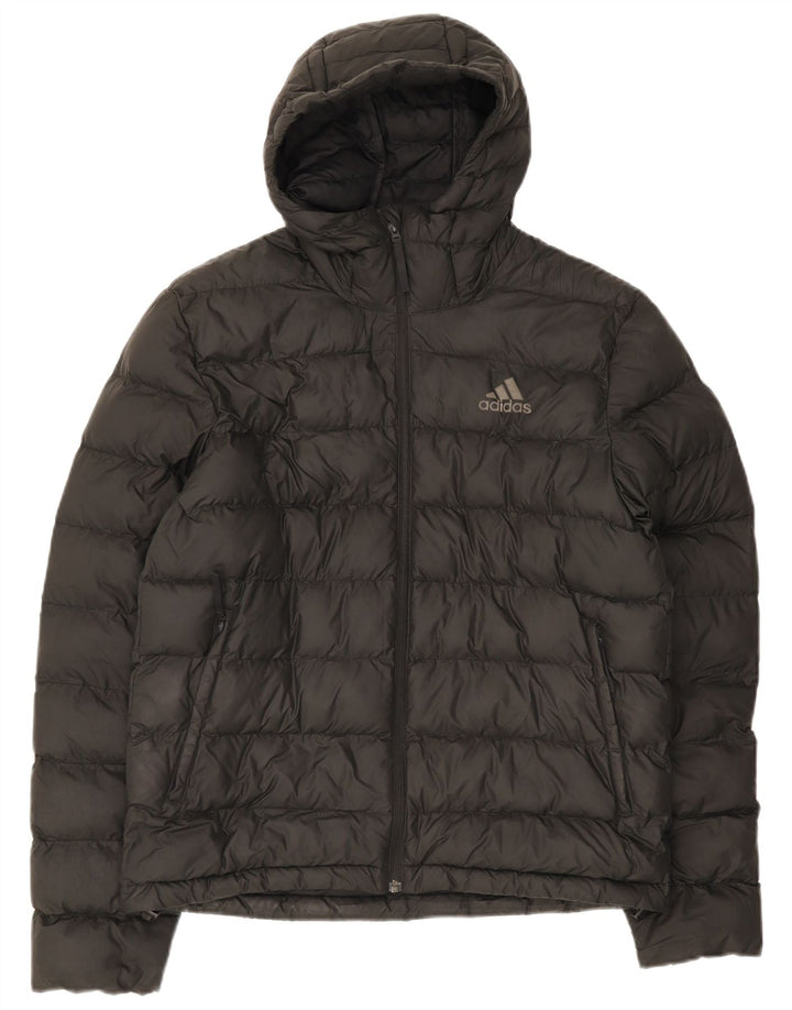 Ανδρικό μπουφάν με κουκούλα Adidas UK 38 μεσαίο μαύρο πολυεστέρας