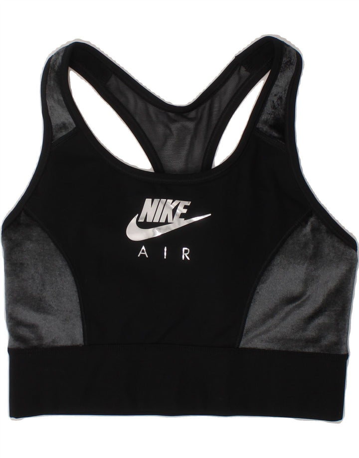 NIKE Womens Sport Bra Top UK 14 Medium Black Colourblock Polyester Sports Vintage Nike and Second-Hand Nike from Messina Hembry 