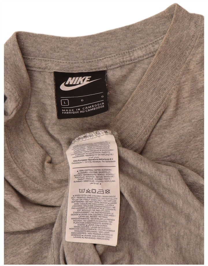 Ανδρικό μπλουζάκι Nike, μεγάλο γκρι βαμβακερό