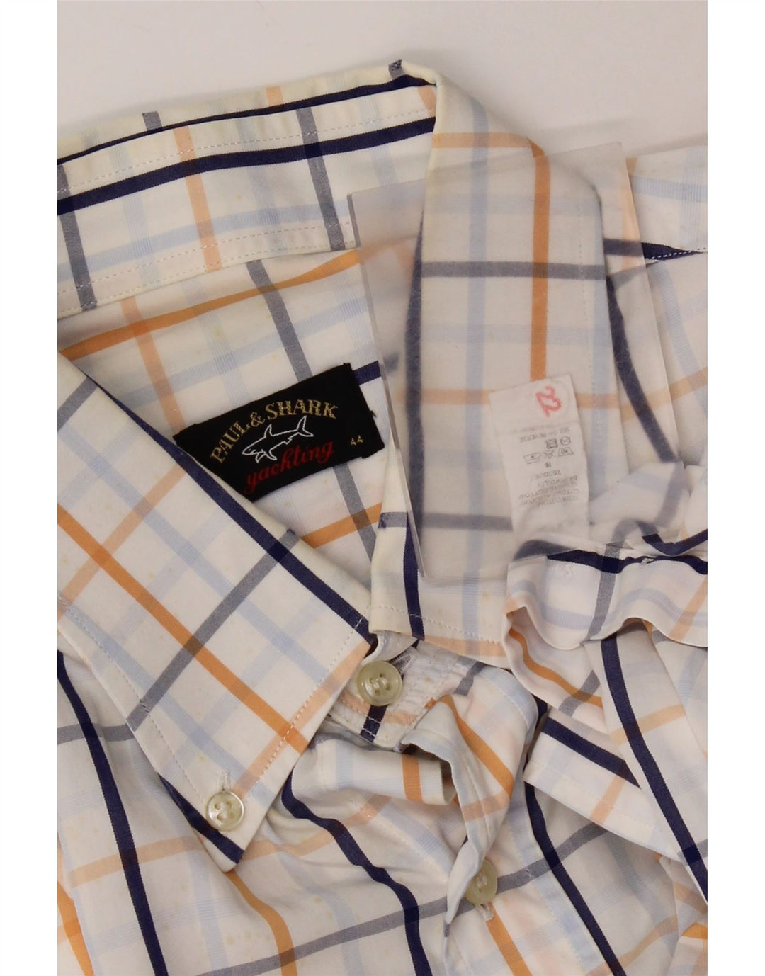 Ανδρικό πουκάμισο Paul & Shark 44 XL White Check Cotton