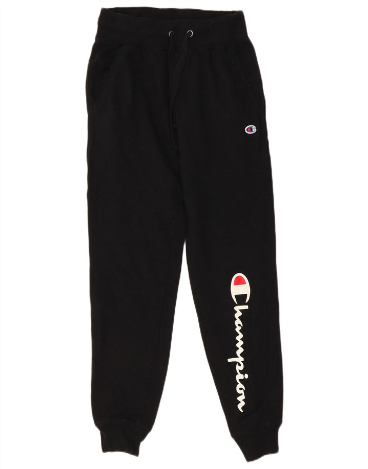 Champion Γυναικεία γραφικά αθλητικά παντελόνια Joggers UK 6 XS Μαύρο Πολυεστέρας