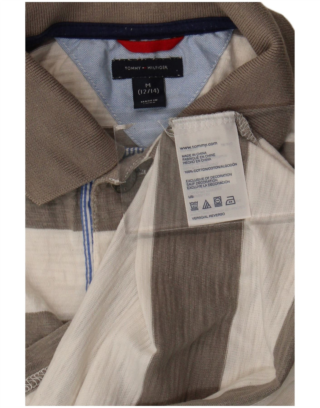 Tommy Hilfiger μπλουζάκι ράγκμπι πόλο αγοριών 12-13 ετών, μέτριο γκρι ριγέ