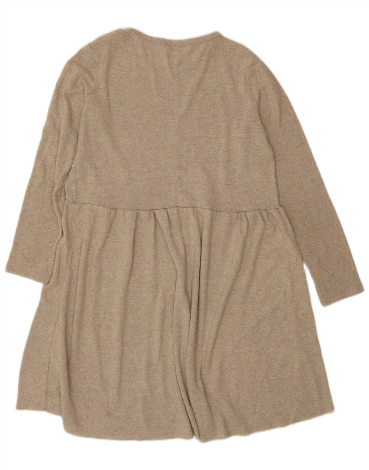Zara Γυναικείο Jumper Φόρεμα UK 10 Small Beige Polyester