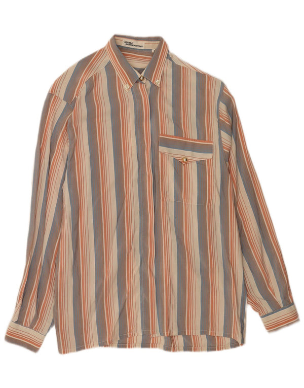 Angelo Santagostino Womens Shirt UK 10 Small Multicoloured Striped