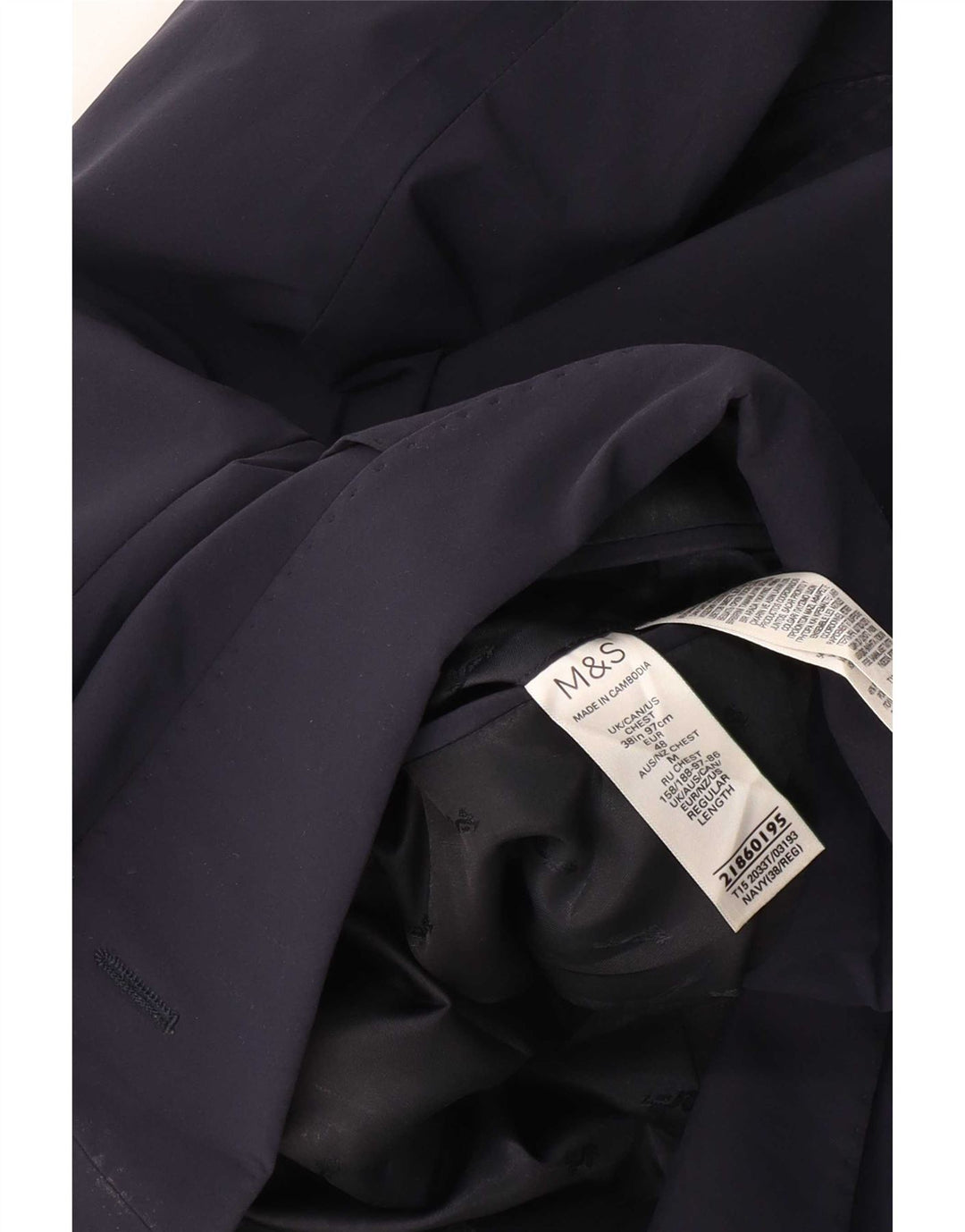 Marks & Spencer Ανδρικό μπλέιζερ με 2 κουμπιά μπουφάν UK 38 Medium Navy Blue