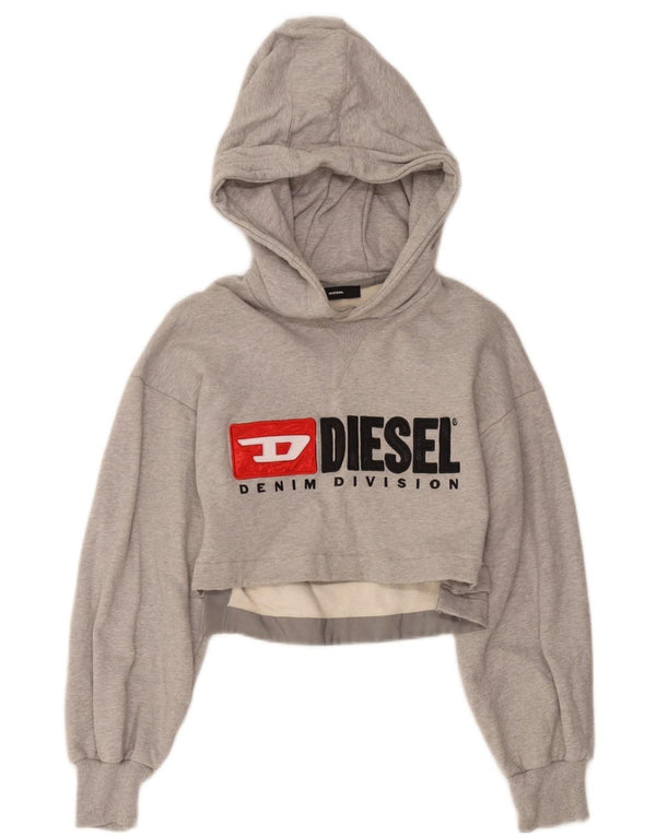 Diesel γυναικείο γραφικό φούτερ Jumper UK 6 XS Γκρι βαμβακερό