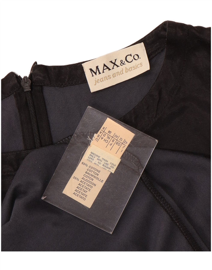 Max & Co. Γυναικείο αμάνικο φόρεμα UK 12 μεσαίο μαύρο βαμβακερό