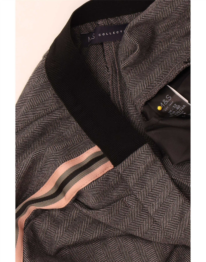 Marks & Spencer γυναικείο παντελόνι UK 12 Medium W30 L26 Grey Pearringe