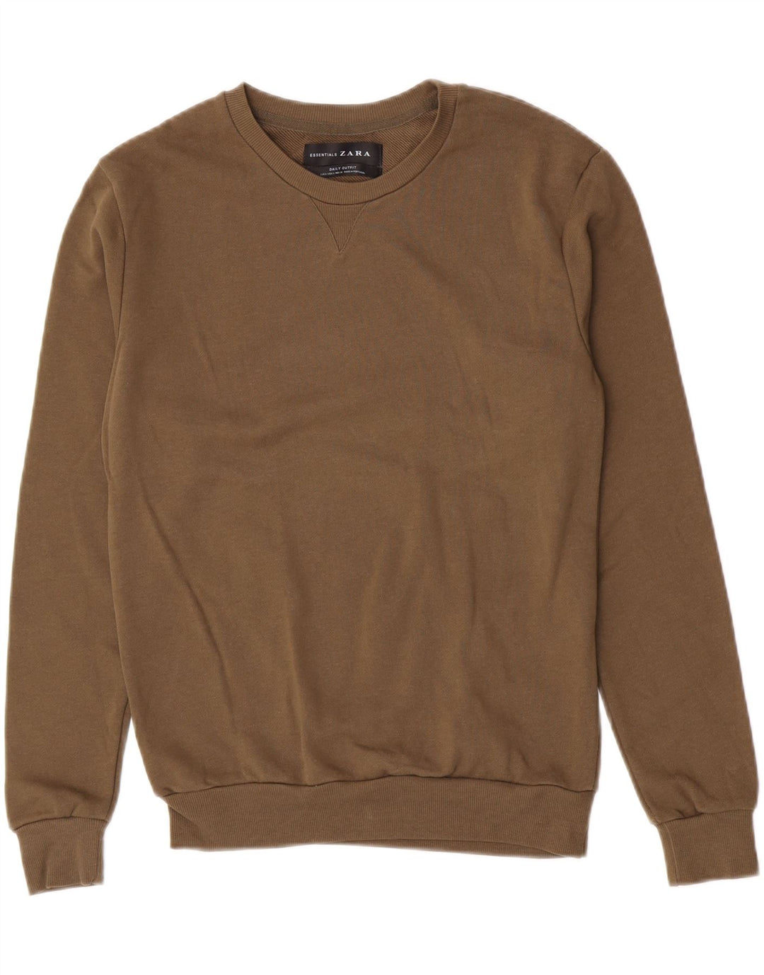 Zara Ανδρικό Φούτερ Jumper Μικρό Καφέ Βαμβακερό
