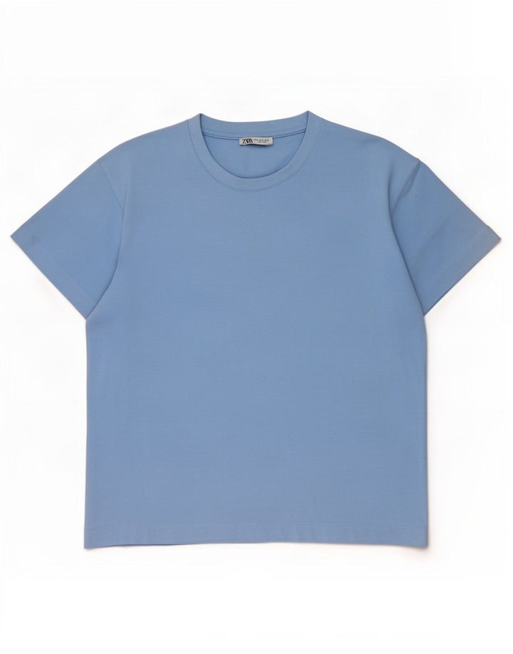 Zara Ανδρικό T-Shirt Top Μικρό Μπλε Βαμβακερό