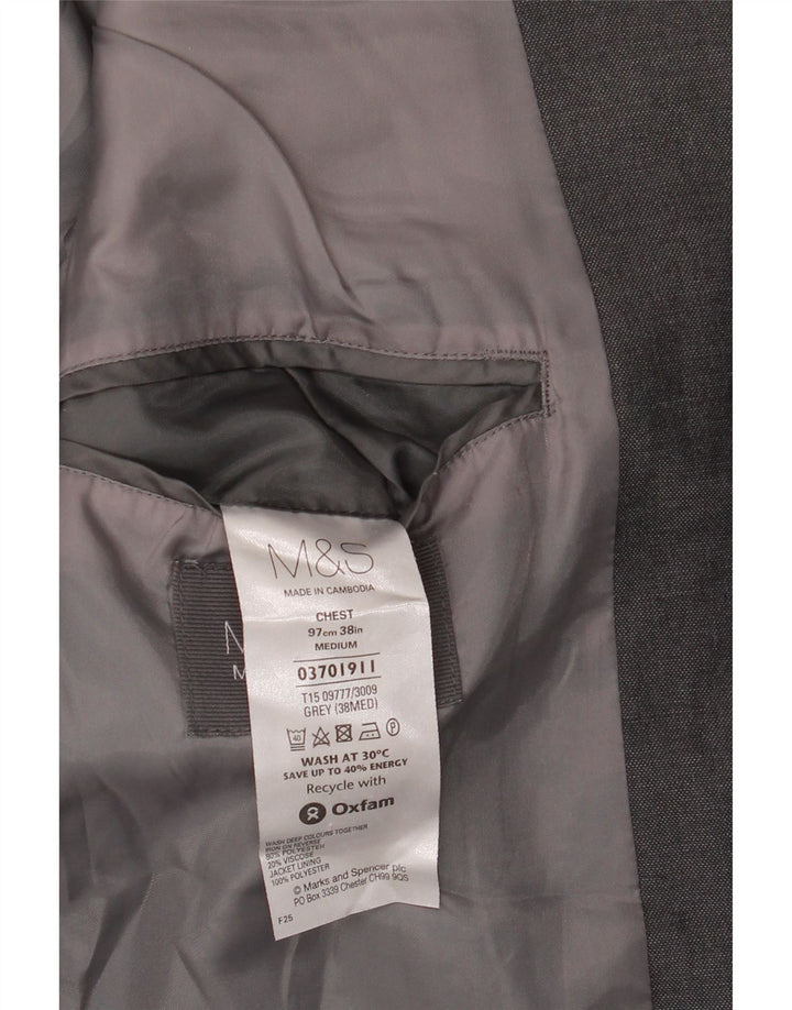 Marks & Spencer Ανδρικό σακάκι με 2 κουμπιά σακάκι UK 38 Medium Grey Polyester