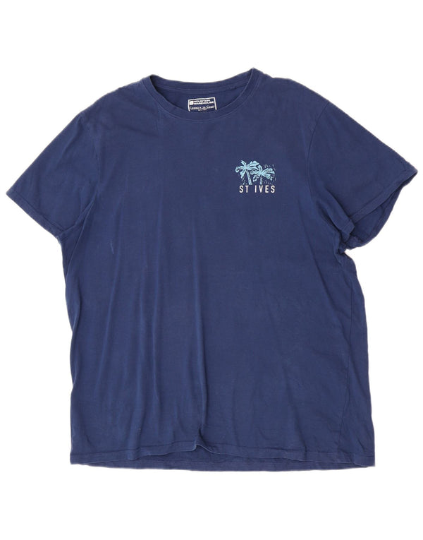 Mountain Warehouse Mens Graphic T-Shirt Top XL Navy Blue Cotton