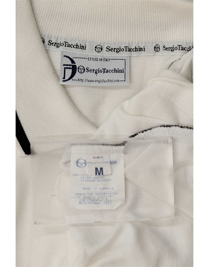 Sergio Tacchini Ανδρικό μπλουζάκι πόλο σε μεσαίο λευκό χρώμα, βαμβακερό