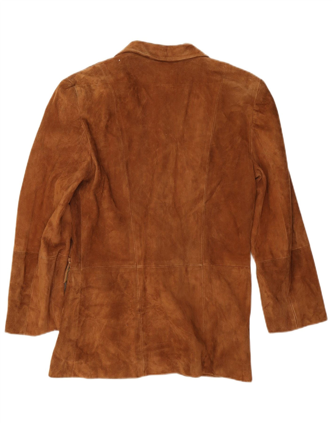 Marella γυναικείο σουέτ σακάκι 1 κουμπιού UK 10 μικρό μπεζ δέρμα