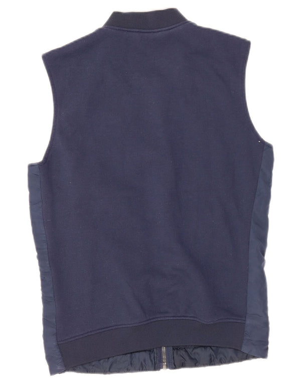Zara Ανδρικά padded Gilet UK 36 Small Navy Blue Polyester