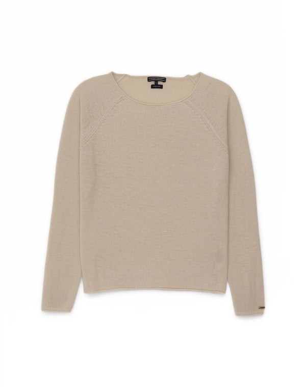 Tommy Hilfiger Γυναικείο πουλόβερ με λαιμόκαυστο UK 10 Small Off White Classi