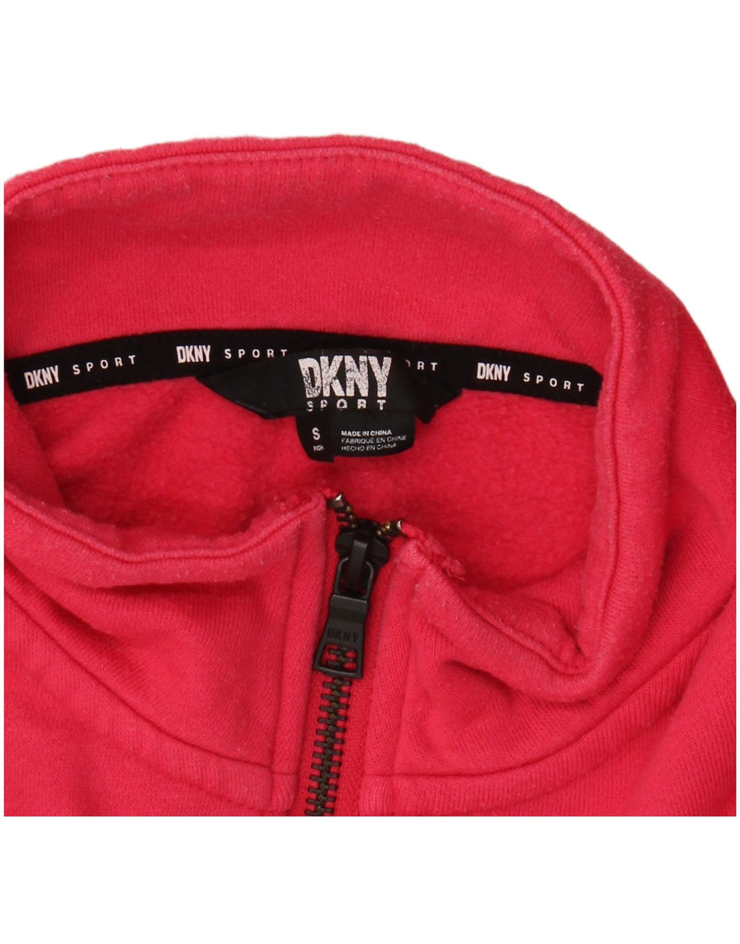 DKNY Γυναικεία φούτερ με φερμουάρ με λαιμόκοψη μεγάλου μεγέθους UK 10 Small Pink