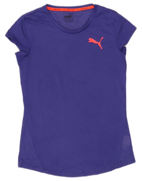 Puma Γυναικείο T-Shirt Top UK 10 Small Purple Polyester