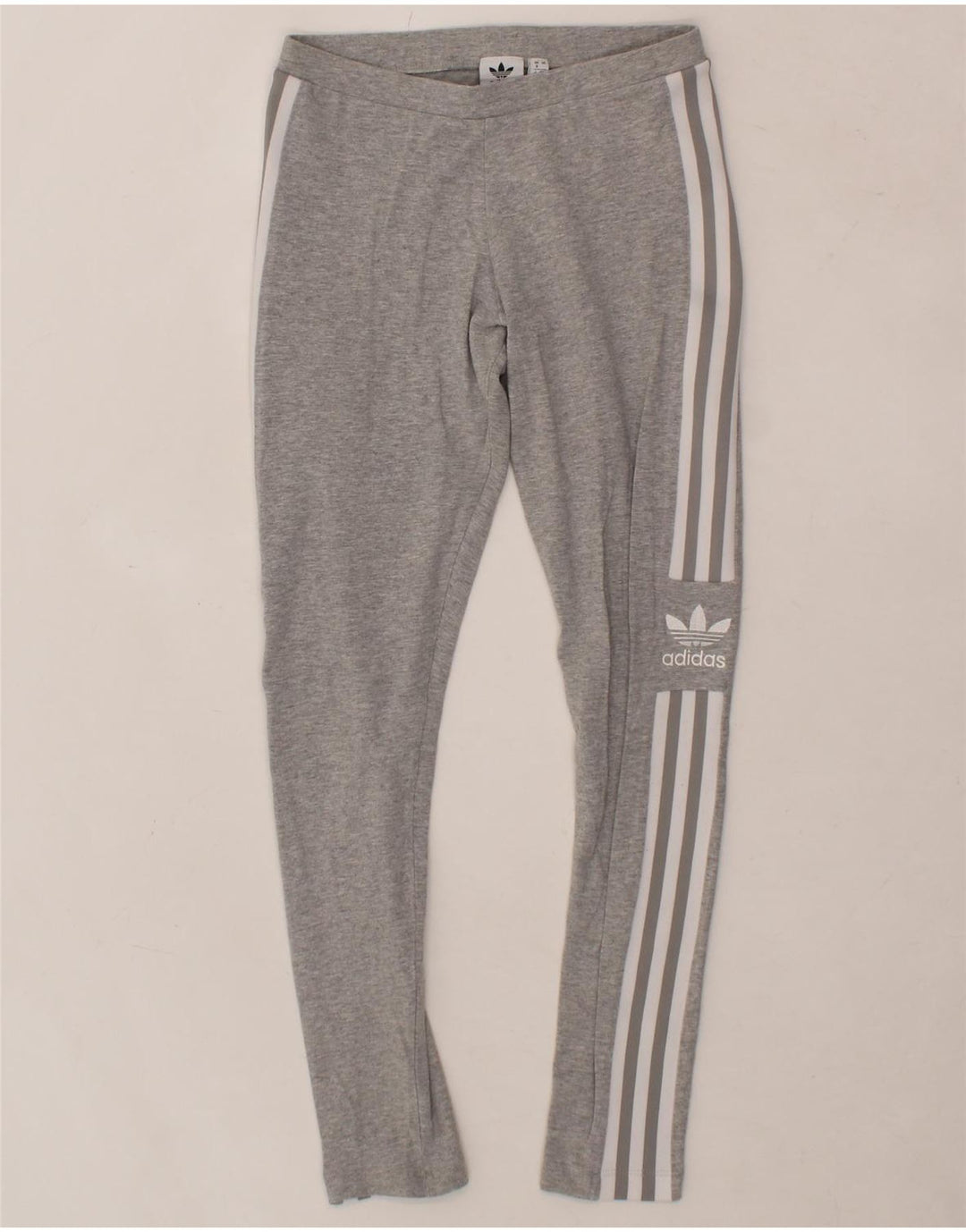 ADIDAS Womens Graphic Leggings UK 8 Small  Grey Cotton Vintage Adidas and Second-Hand Adidas from Messina Hembry 