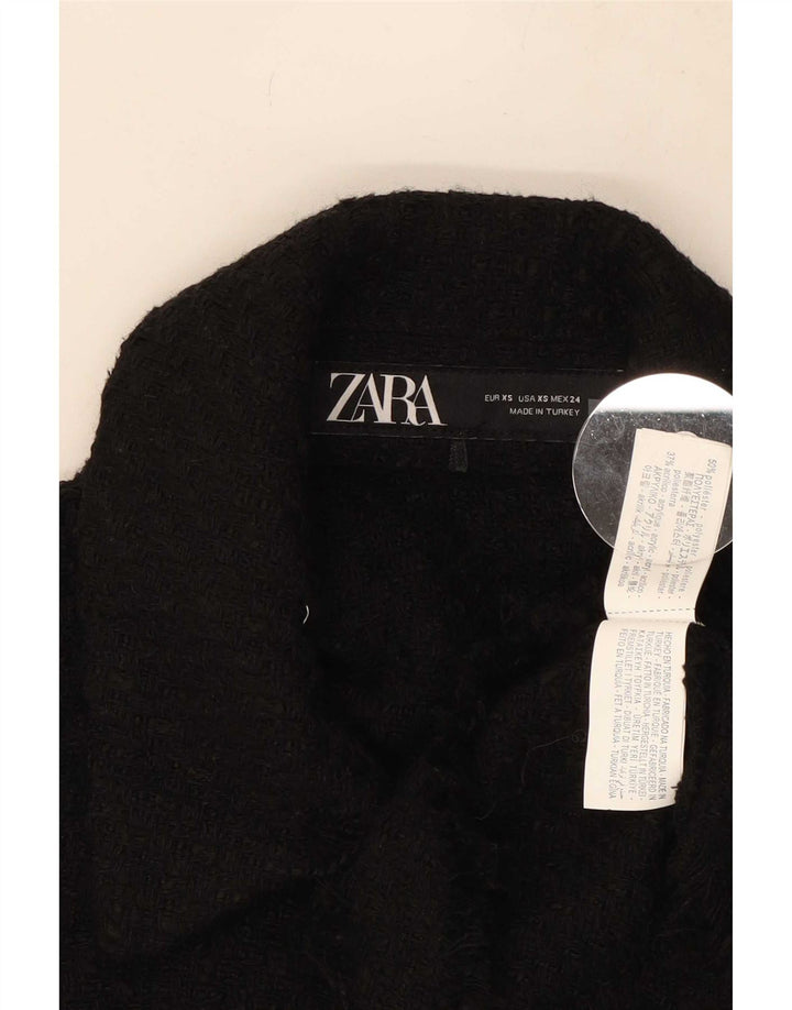 Zara Womens Crop Gilet UK 6 XS Μαύρος Πολυεστέρας