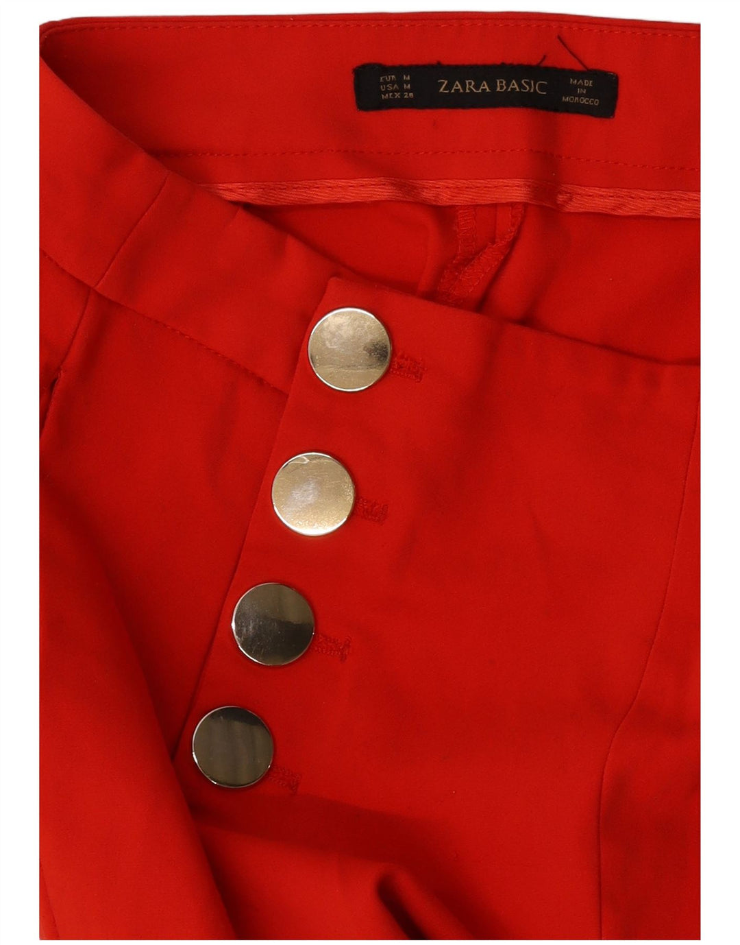 Zara Γυναικείο ίσιο casual παντελόνι Medium W28 L34 Red