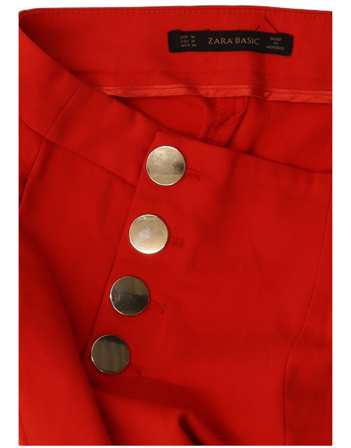 Zara Γυναικείο ίσιο casual παντελόνι Medium W28 L34 Red