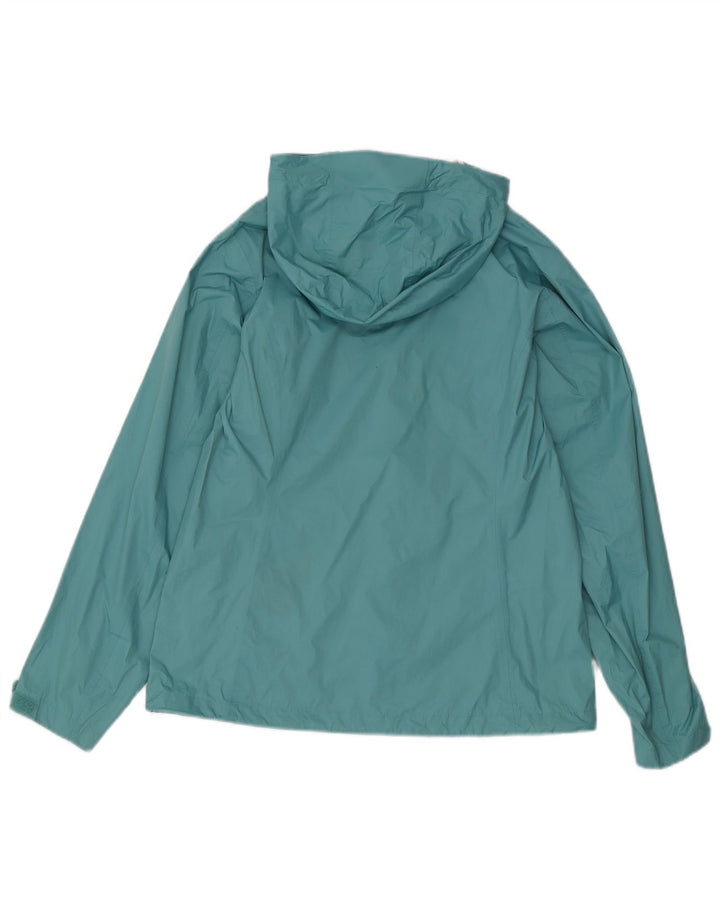 Γυναικείο μπουφάν βροχής με κουκούλα Eddie Bauer UK 14 Medium Blue Nylon