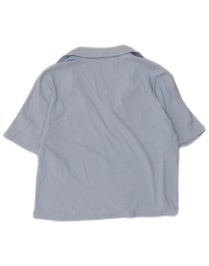 Zara Γυναικείο πουκάμισο Polo Crop UK 14 Large Blue