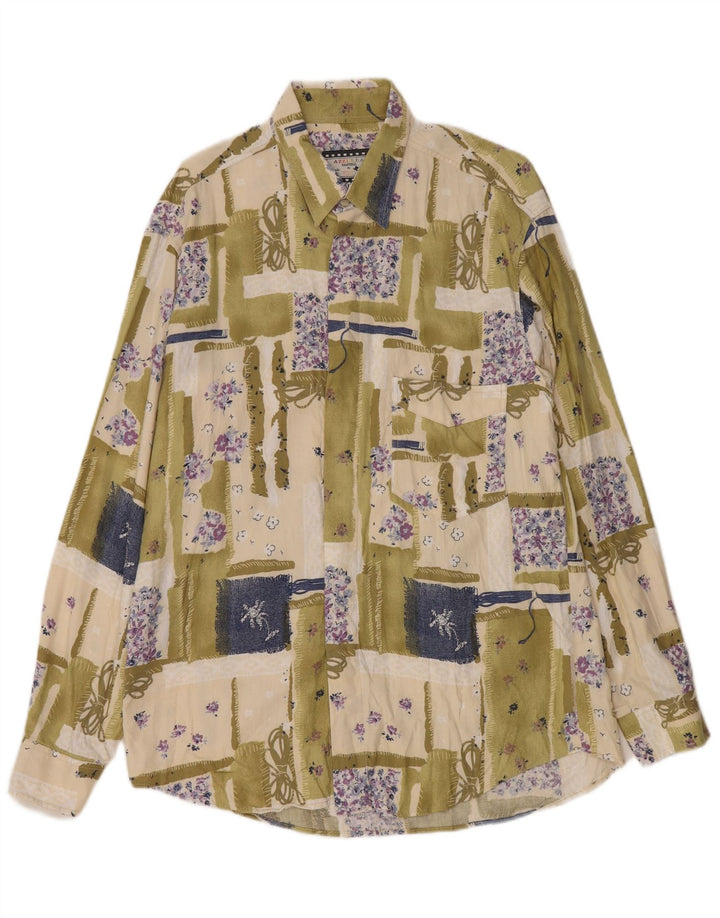 Ανδρικό πουκάμισο Azzurra με μεγάλο πράσινο συνονθύλευμα Rayon