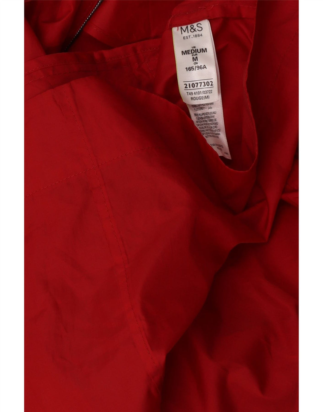 Marks & Spencer Γυναικείο Αδιάβροχο με κουκούλα UK 14 Medium Red Polyester