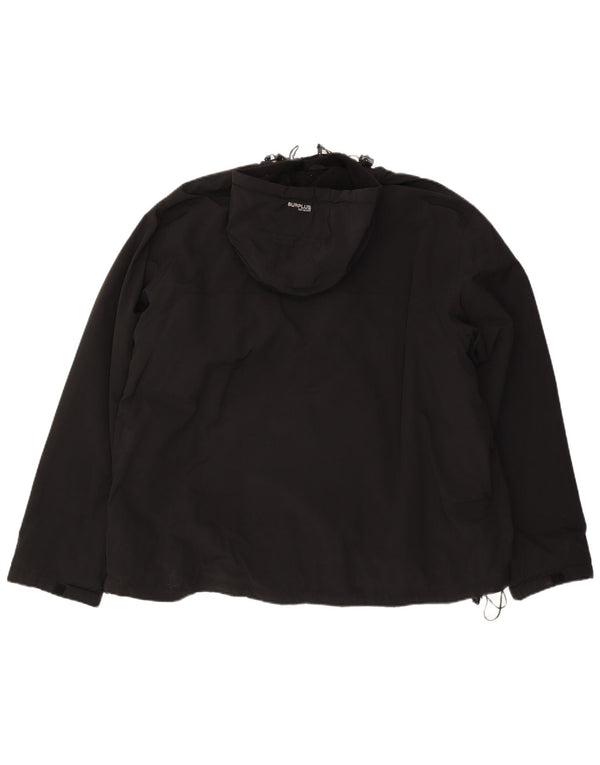 Vintage Ανδρικό μπουφάν με κουκούλα Anorak Windbreaker UK 44 2XL Μαύρο νάιλον