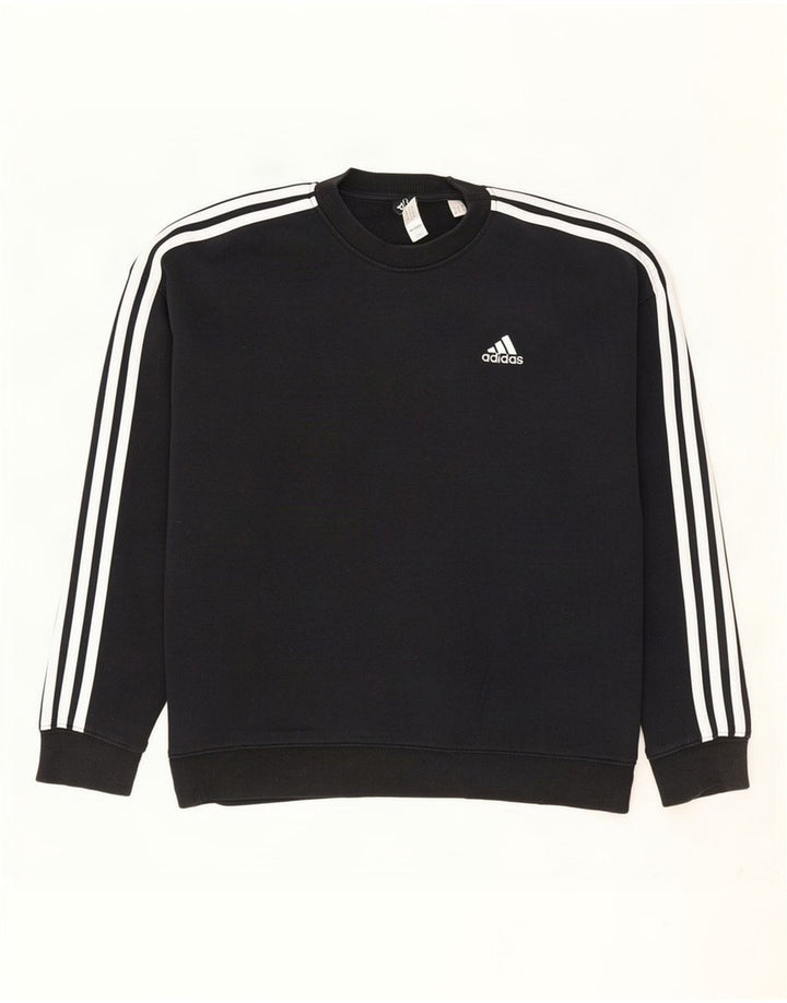 Adidas Γυναικεία φούτερ υπερμεγέθη Jumper UK 12/14 Μεσαίο μαύρο βαμβακερό