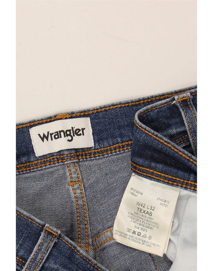 WRANGLER Ανδρικό Texas Straight Jeans W42 L29 Μπλε βαμβακερό