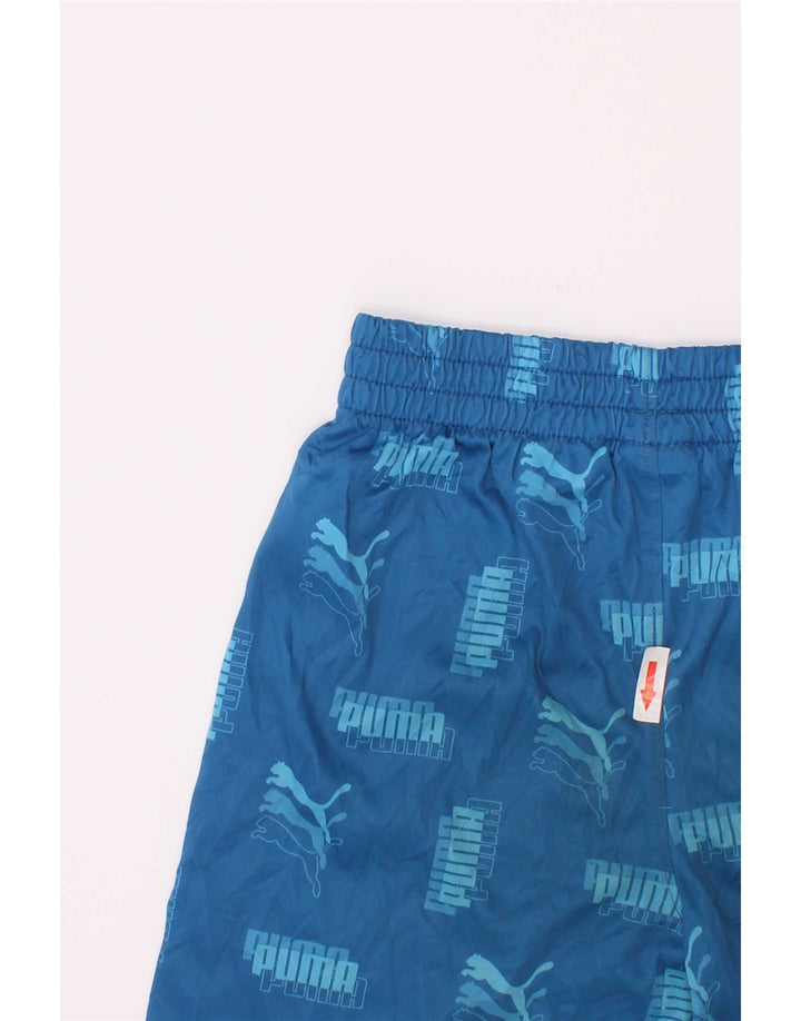 Puma Boys Graphic Sport Short 6-7 Years Blue Polyester