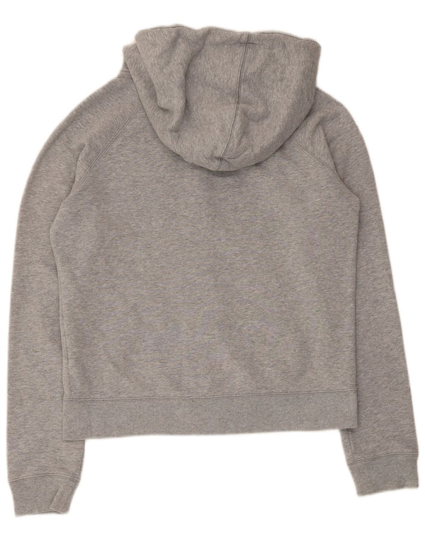Nike Womens Graphic Zip Hoodie Sweater UK 10 Small Grey Cotton