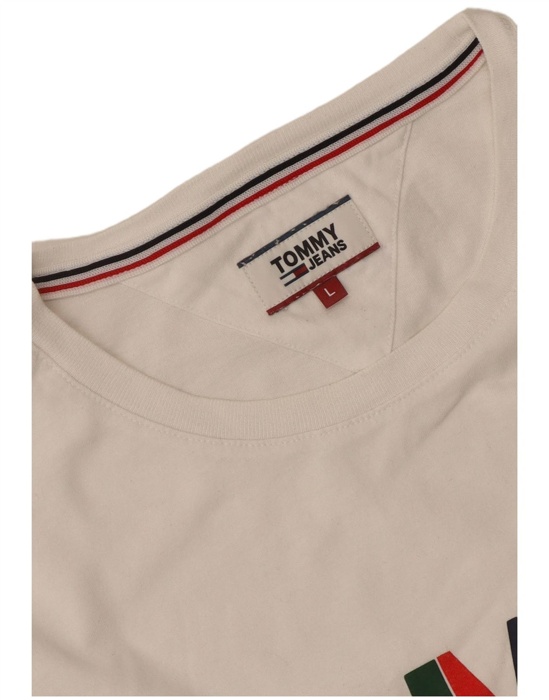 Ανδρικό γραφικό T-Shirt Tommy Hilfiger Top Large White