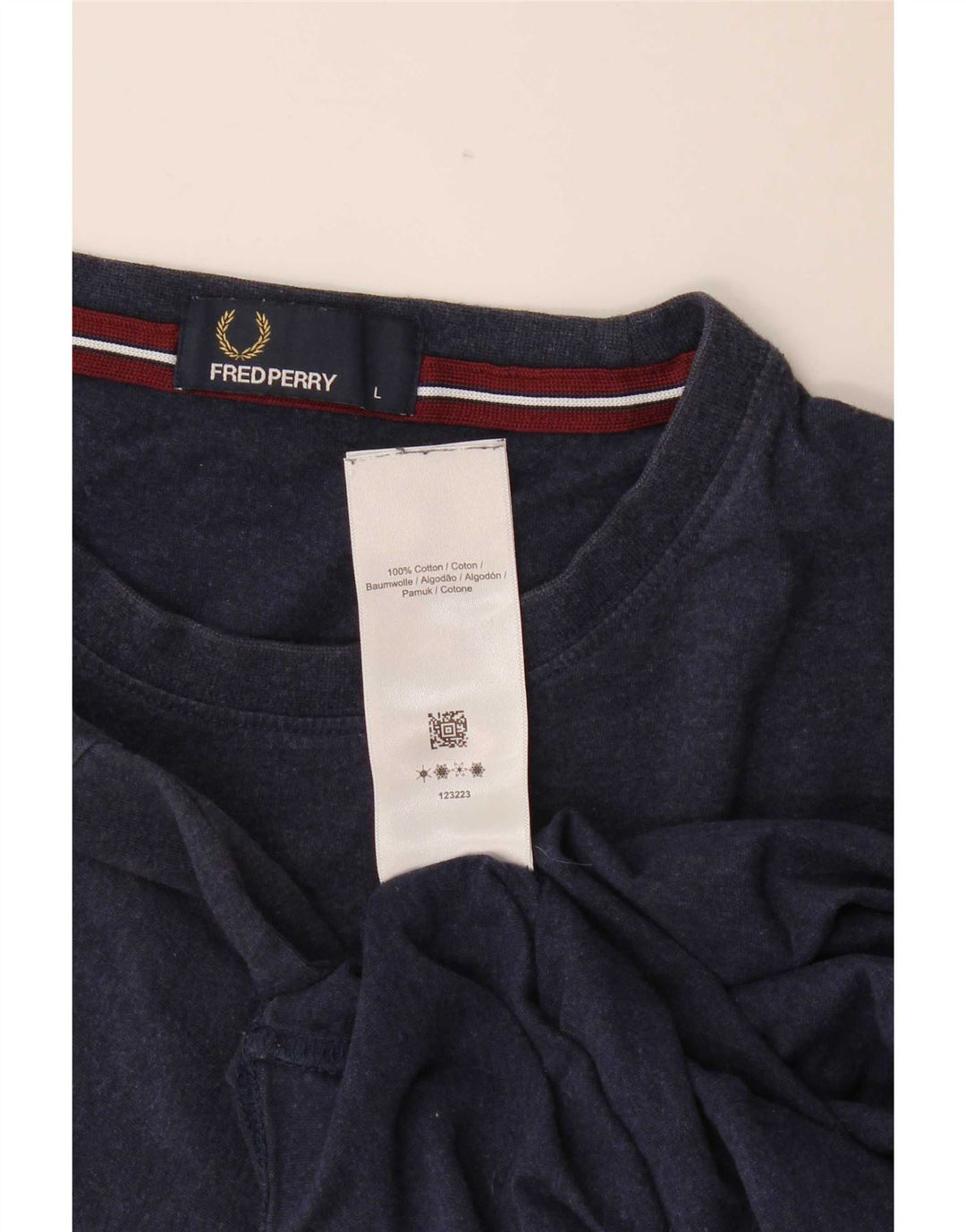 Fred Perry Ανδρικό T-Shirt Top Large Navy Blue από βαμβάκι