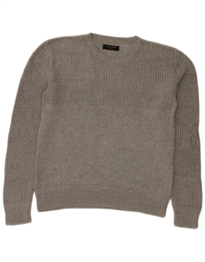 Ανδρικό πουλόβερ All Saints Crew Neck Jumper Μεσαίο γκρι βαμβακερό