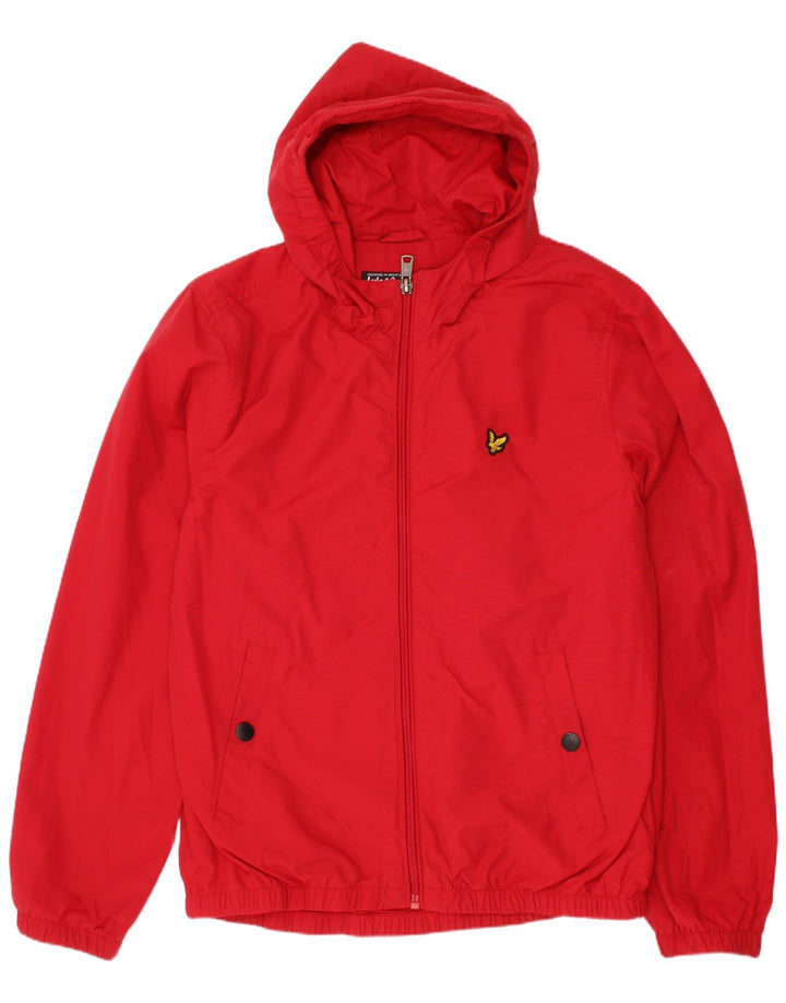 Lyle & Scott Boys Hooded Rain Jacket 10-11 Years Red Polyester