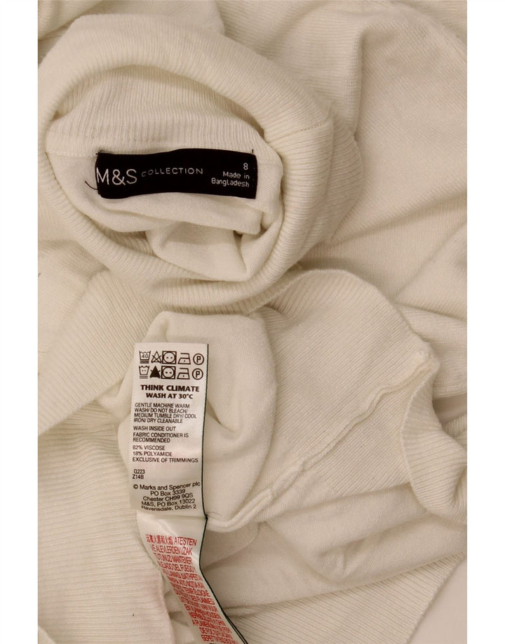 Marks & Spencer Γυναικείο πουλόβερ με ρολό λαιμόκοψη UK 8 Small White