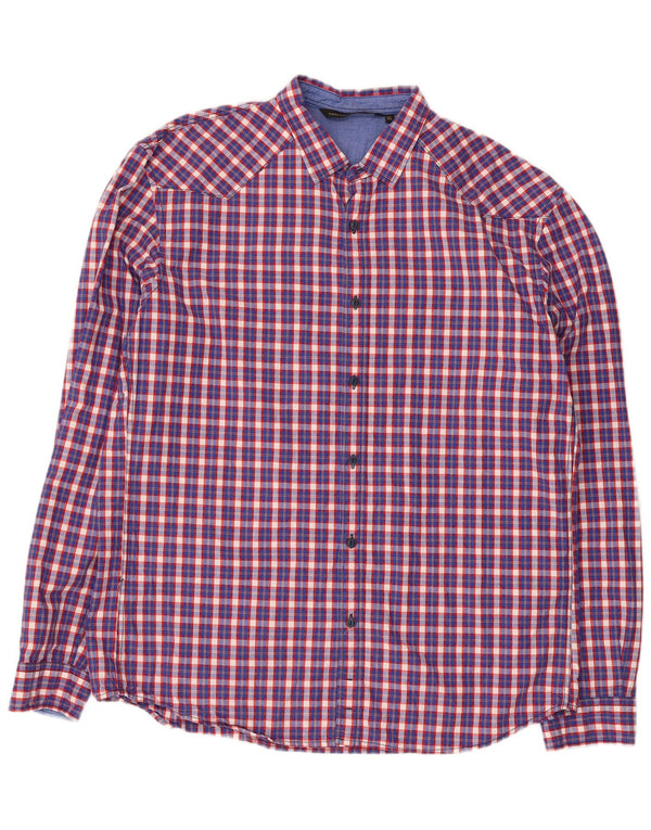 Ανδρικό πουκάμισο Tom Tailor XL Blue Check Cotton