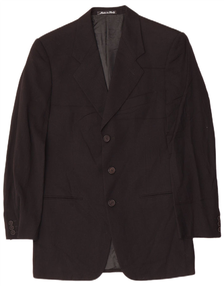 Giorgio Armani Ανδρικό σακάκι με 3 κουμπιά σακάκι IT 46 Small Black Pinstripe Wool