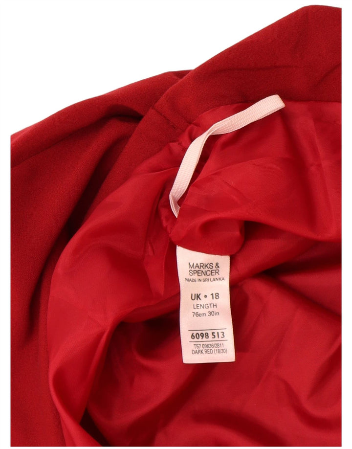 Marks & Spencer Γυναικεία φούστα Α-γραμμής UK 18 XL W38 Κόκκινη πολυεστέρας