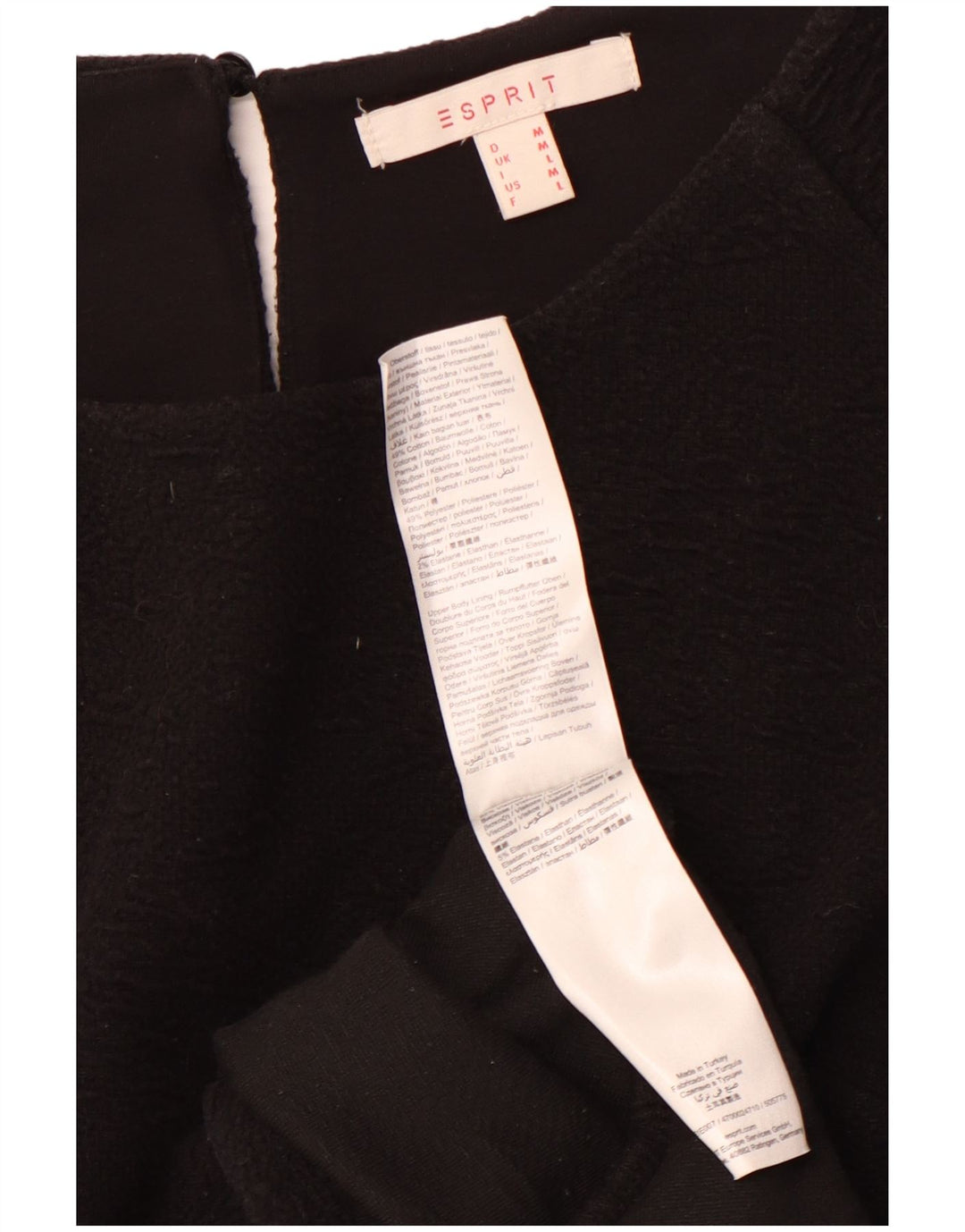 Γυναικείο φόρεμα ESPRIT A-Line UK 12 μεσαίο μαύρο βαμβακερό