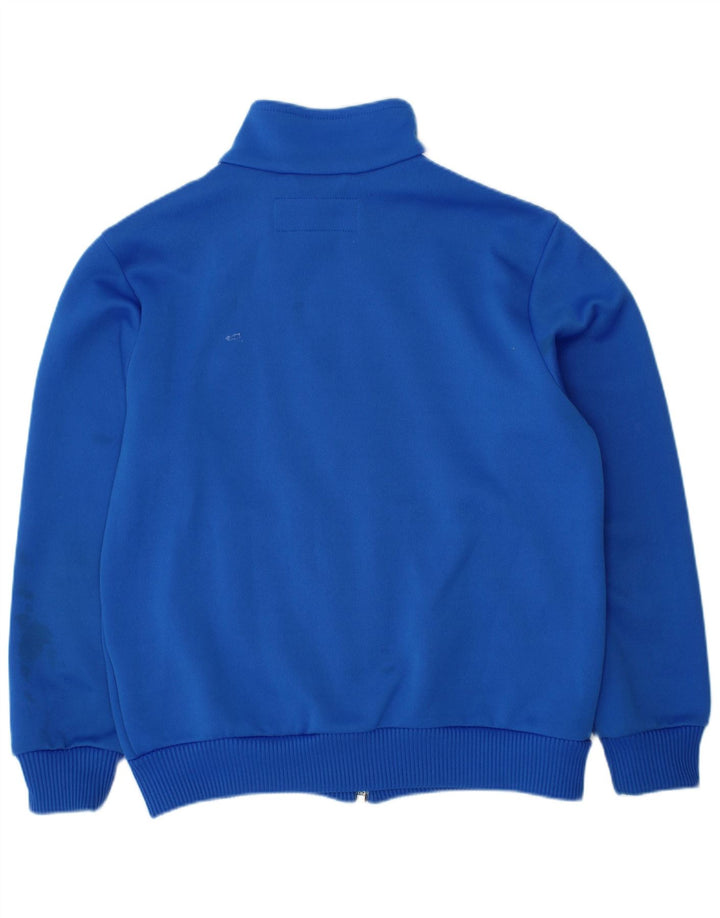 ADIDAS Boys Tracksuit Top Jacket 7-8 Years Blue Polyester