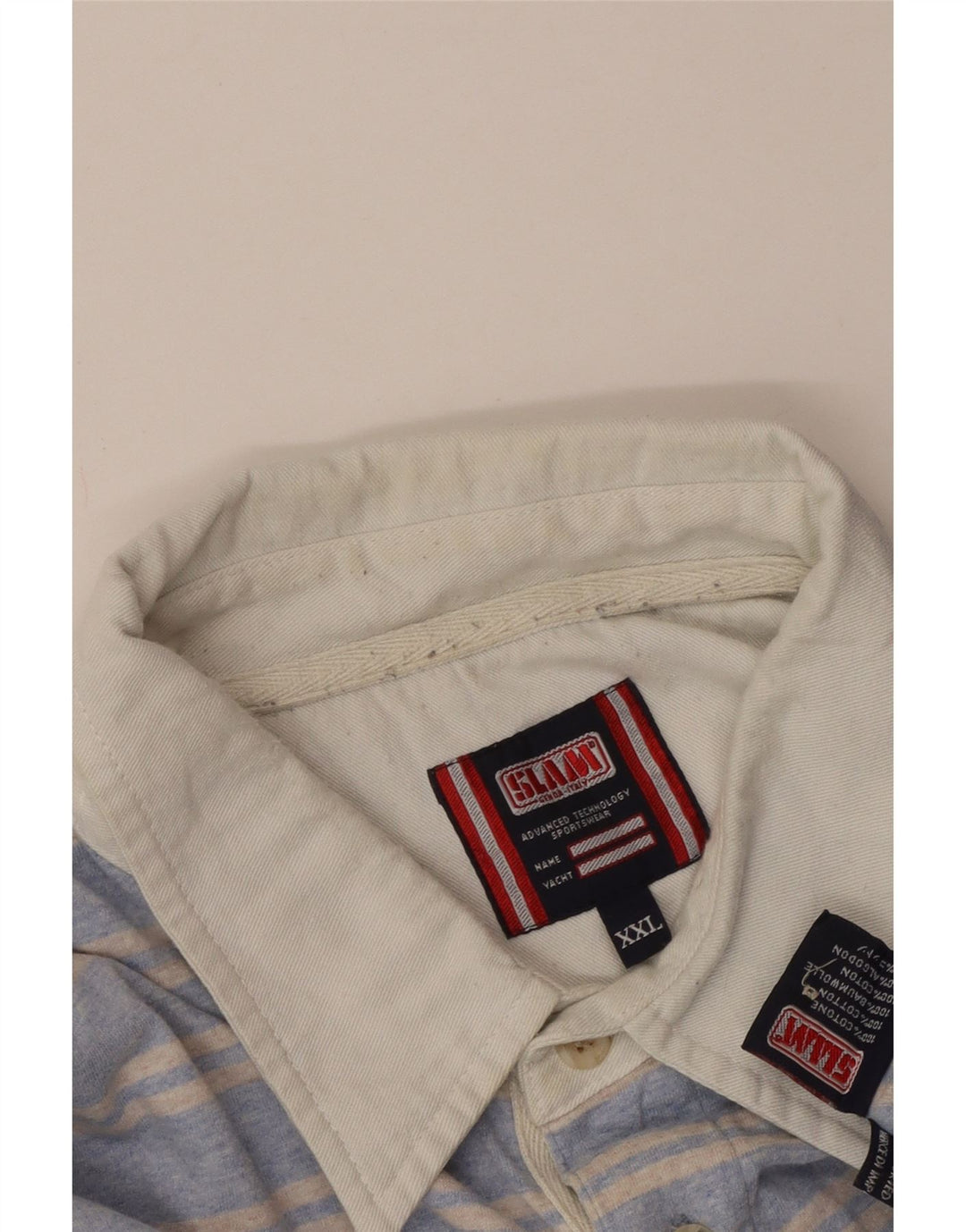 Slam Ανδρικό Μακρυμάνικο Πόλο Μπλουζάκι 2XL Μπλε ριγέ βαμβακερό