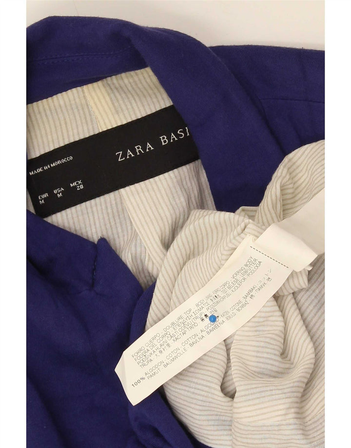 Zara Γυναικείο μπλέιζερ με 1 κουμπί UK 12 μεσαίο μπλε βαμβακερό