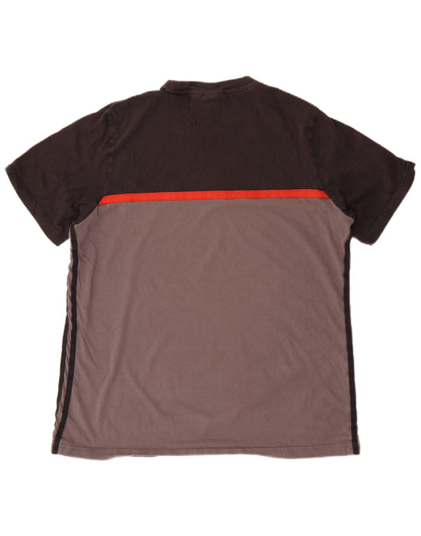 Ανδρικό γραφικό T-Shirt Adidas Top Large Black Colourblock Βαμβακερό