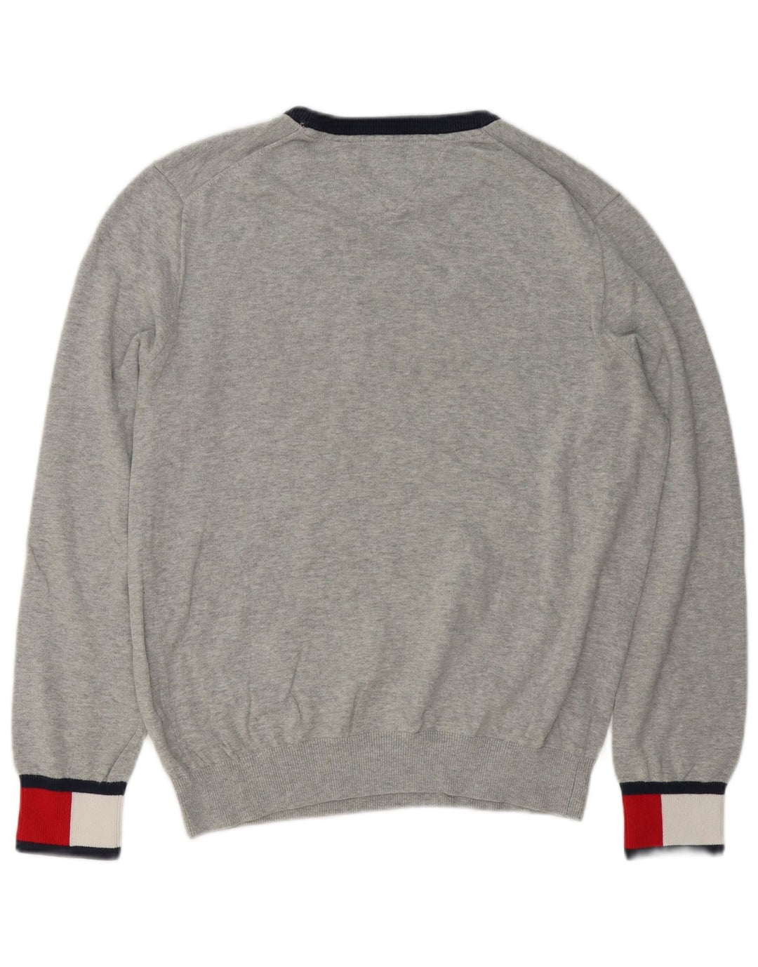 TOMMY HILFIGER Ανδρικό πουλόβερ με λαιμόκοψη μεσαίου γκρι χρώματος